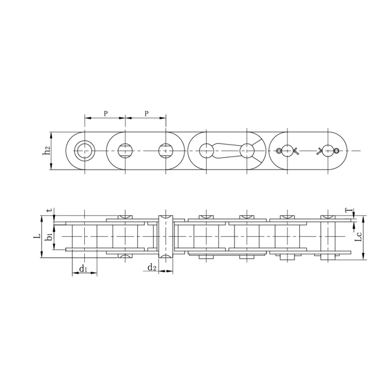 Valjkasti lanci s ravnom bočnom pločom (A serija)