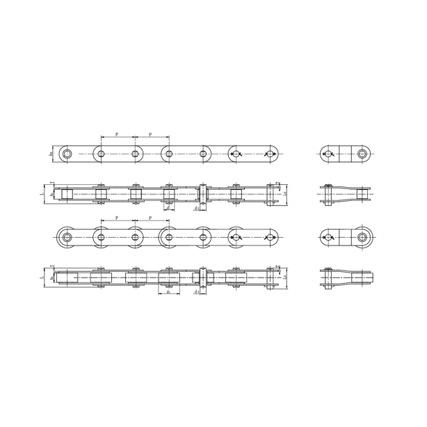 Transportni lanci s dvostrukim korakom od nehrđajućeg čelika