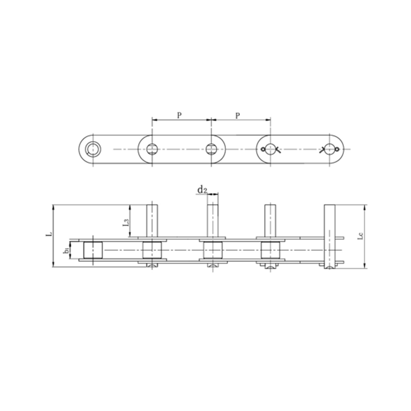 Transportni lanci s dvostrukim korakom i produljenim osovinicama